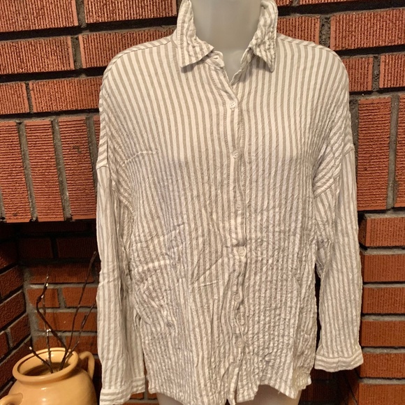"Max Studio" button-down shirt, stripped, M - Picture 2 of 11